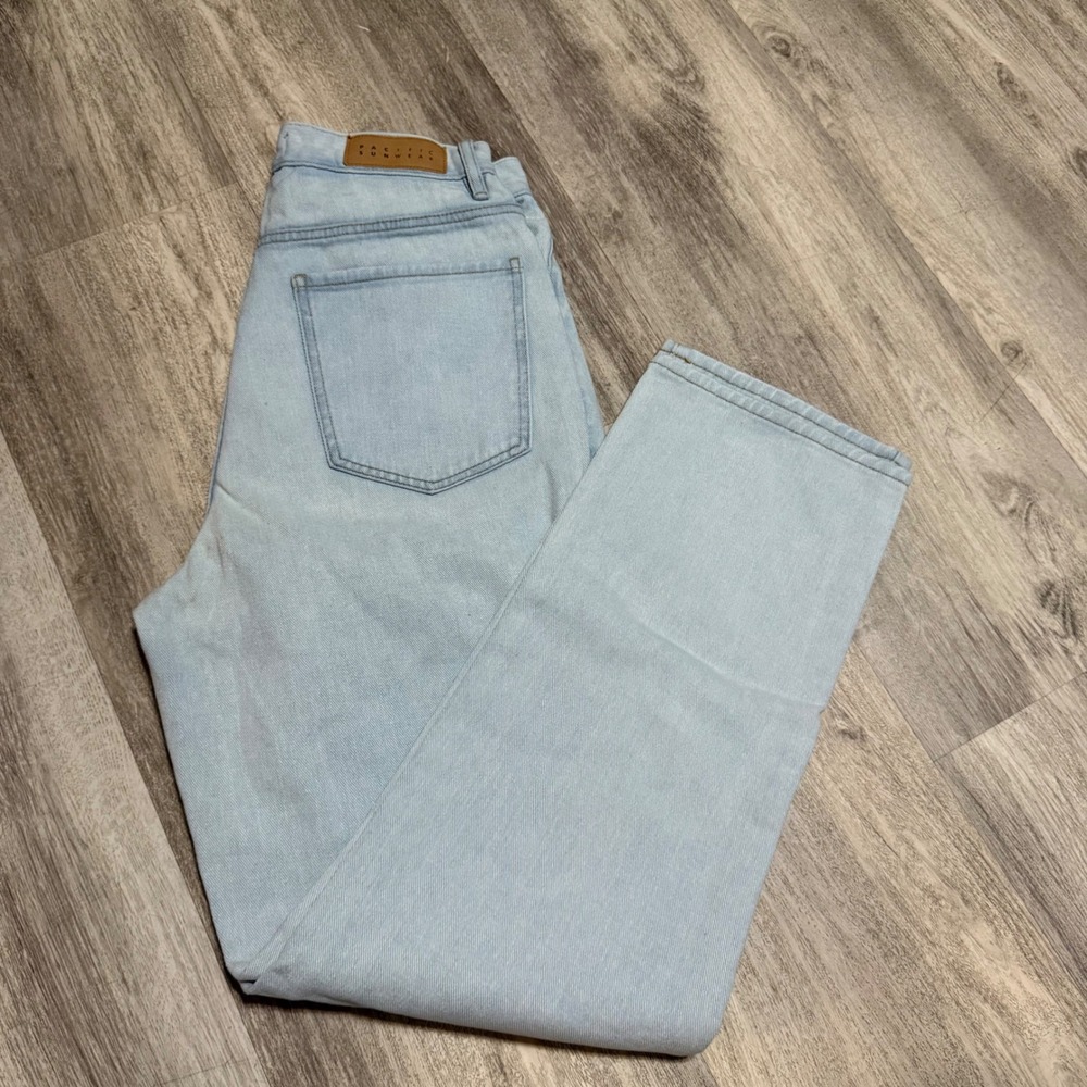 Pacsun Light Wash High Waisted Straight Leg Denim Jeans Women's Size Medium